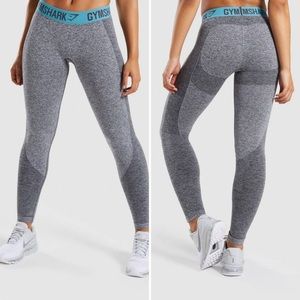 Gymshark Flex Leggings Charcoal Marl / Dusky Teal